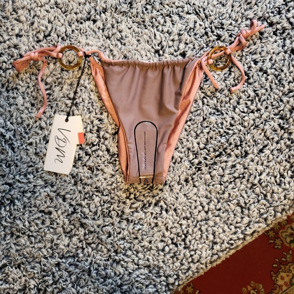 VDM The Label Ziggy Reversible Bikini Bottoms - Metallic/Matte Pink Rose - M - Picture 12 of 16